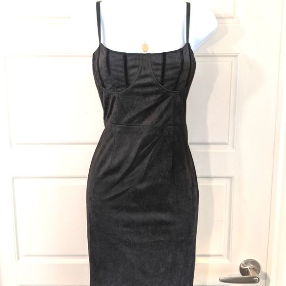 By Egreis Velvet Suede Bodycon Corset Dress - Picture 2 of 4